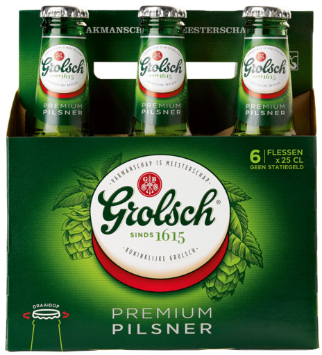 Grolsch set van 6 flesjes á 0,25 liter Grolsch set van 6 flesjes á 0,25 liter